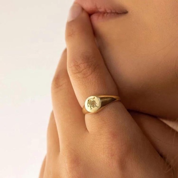 18K Vintage Zodiac Ring - Picture 6 of 7